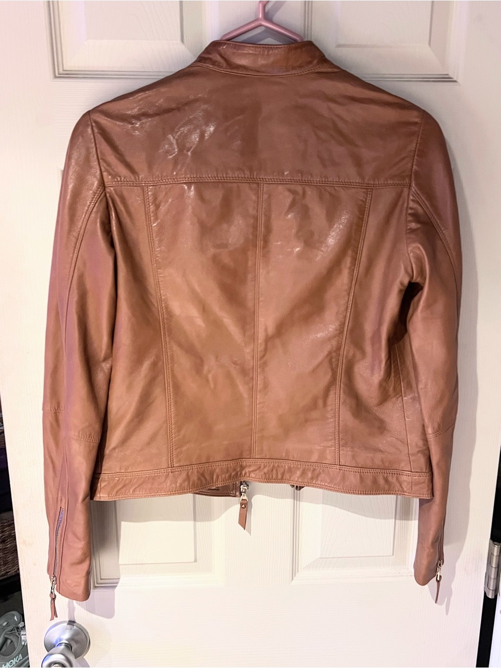 Massimo Dutti Cognac Brown Leather Jacket - Picture 6 of 6
